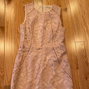 Knee length pale pink lace dress